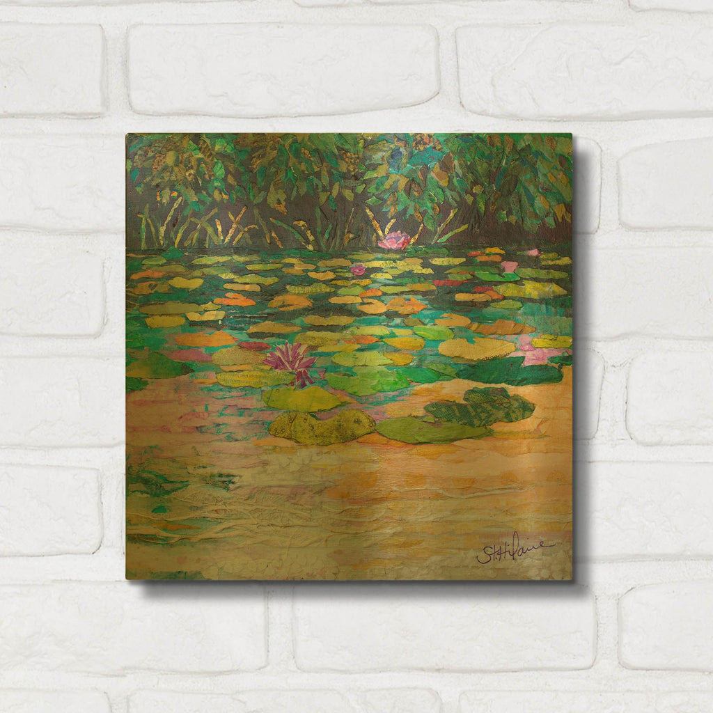 'Lily Pad Pond' By St. Hilaire Elizabeth Gold Metal Wall Art