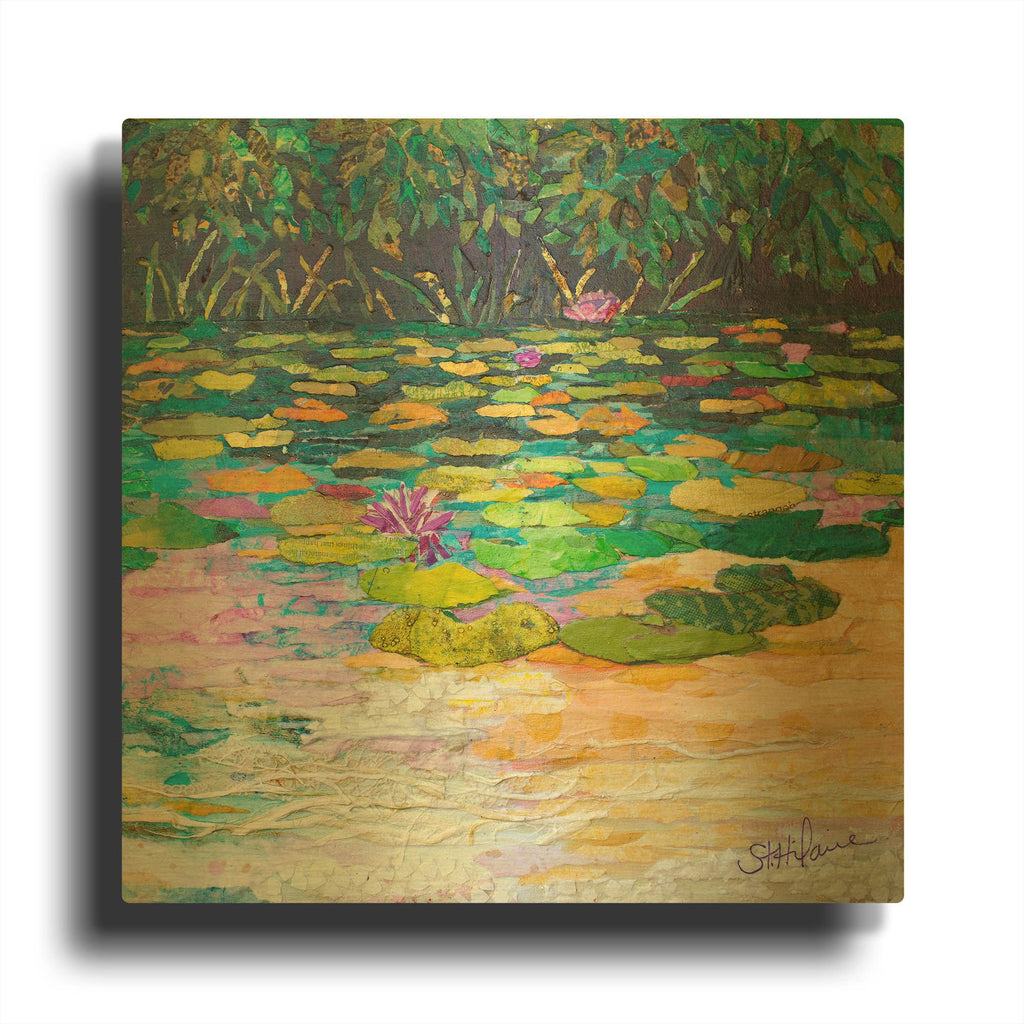 'Lily Pad Pond' By St. Hilaire Elizabeth Gold Metal Wall Art