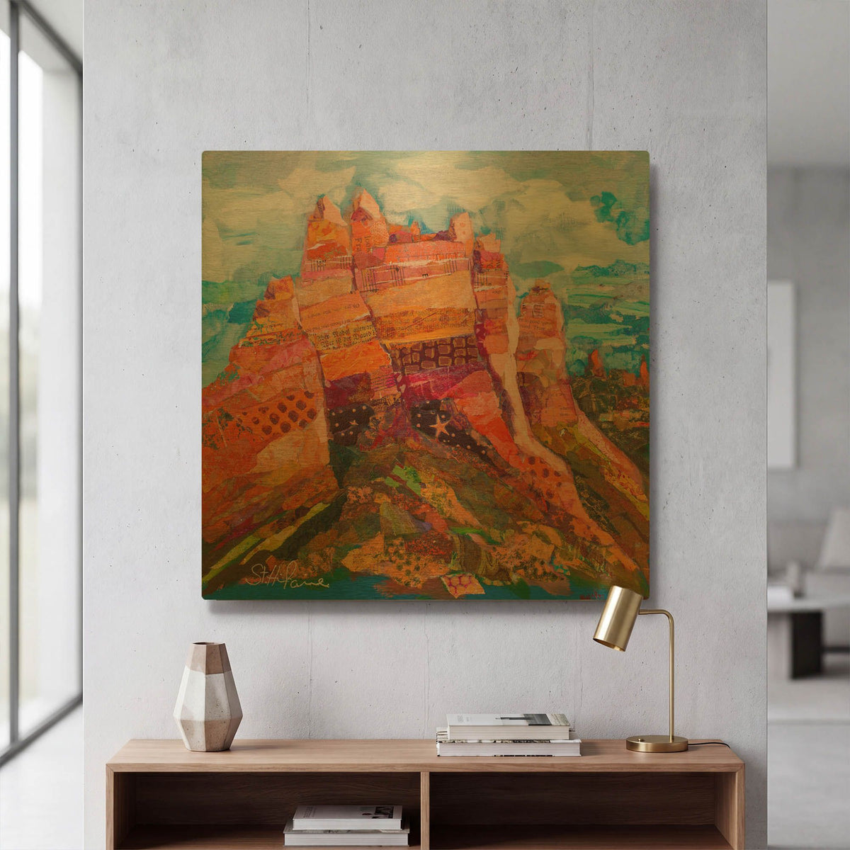 'Sedonas Last Look' By St. Hilaire Elizabeth Gold Metal Wall Art