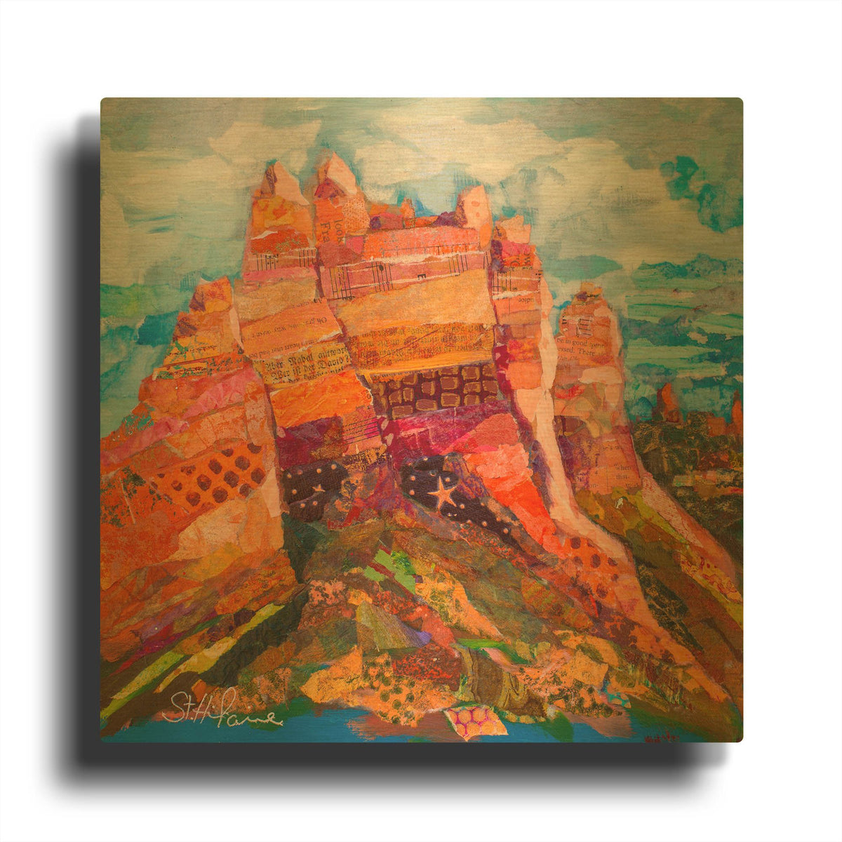 'Sedonas Last Look' By St. Hilaire Elizabeth Gold Metal Wall Art