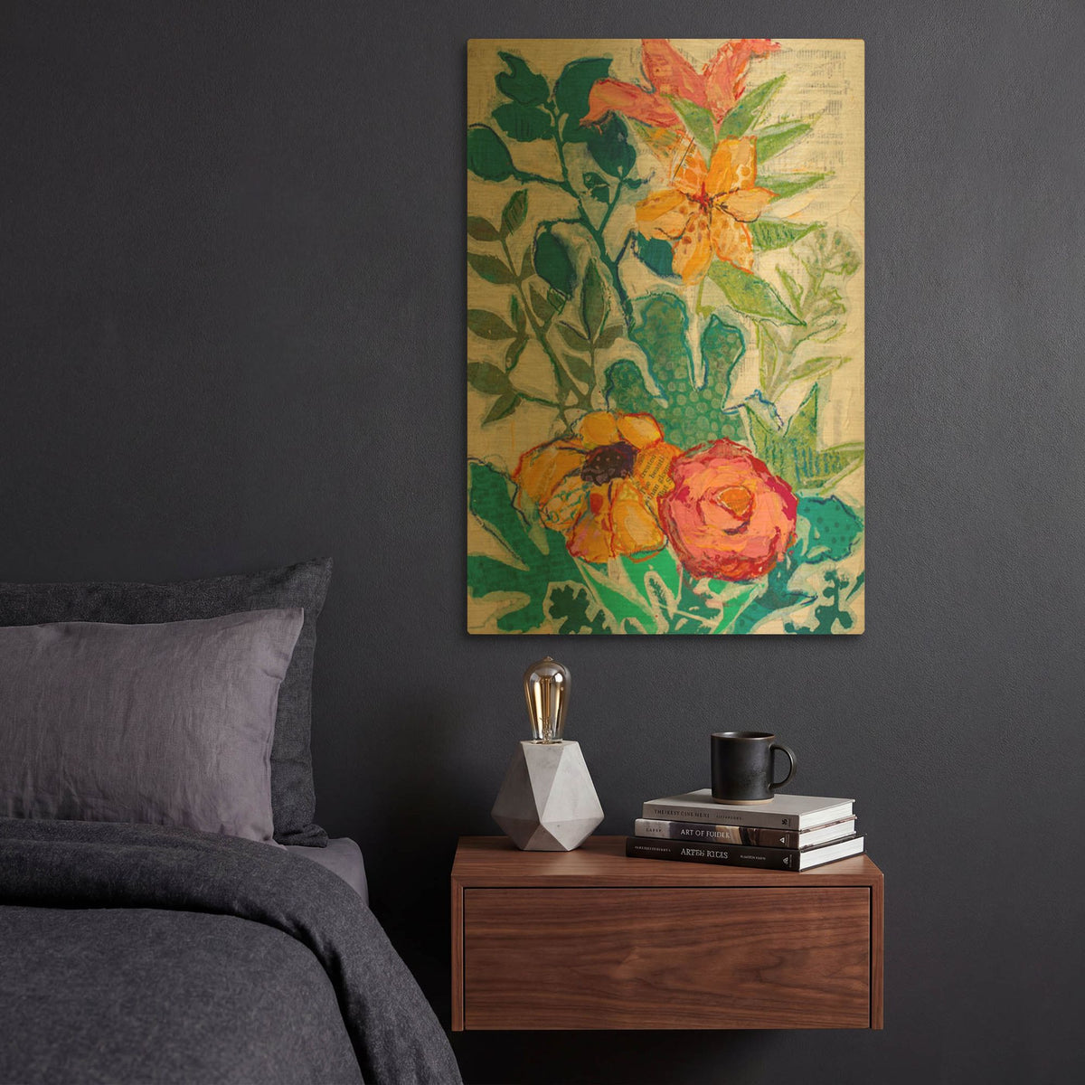 'My Mothers Garden A' By St. Hilaire Elizabeth Gold Metal Wall Art