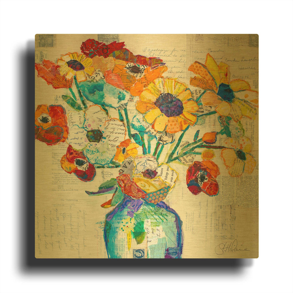 'Happiness B' By St. Hilaire Elizabeth Gold Metal Wall Art