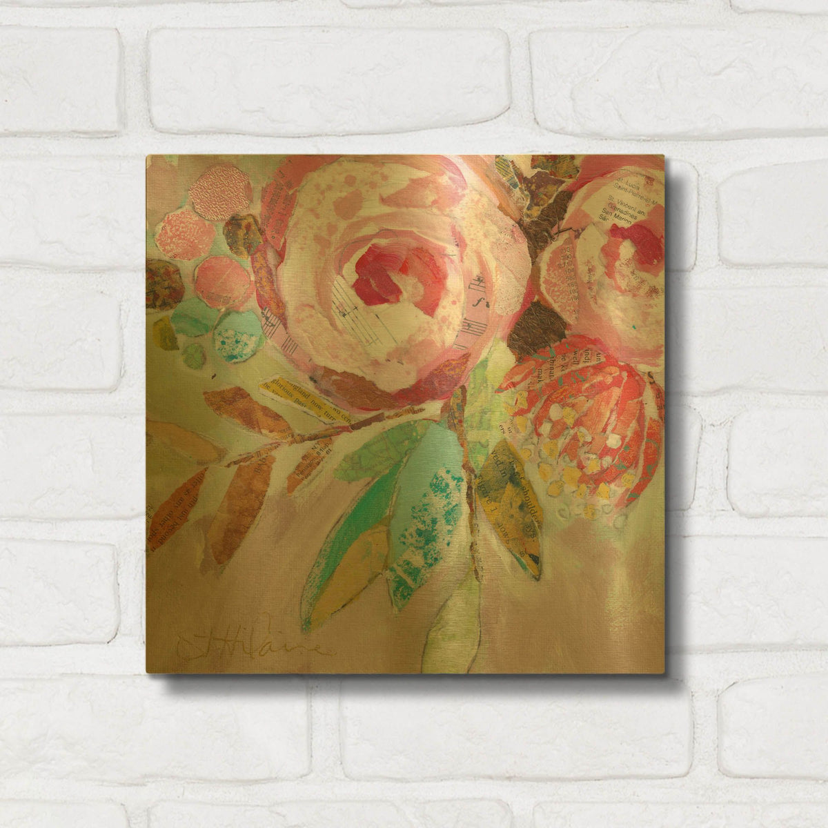 'Dream Floral 3' By St. Hilaire Elizabeth Gold Metal Wall Art