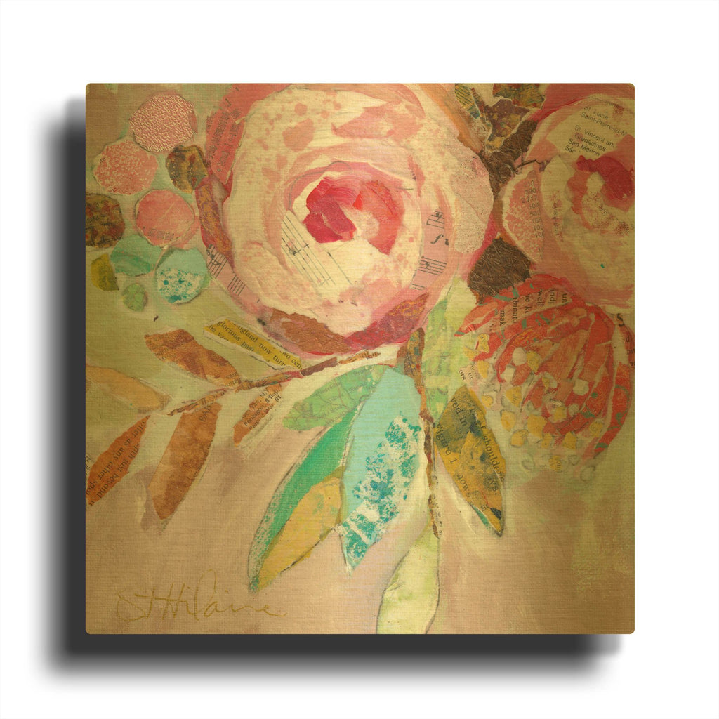 'Dream Floral 3' By St. Hilaire Elizabeth Gold Metal Wall Art