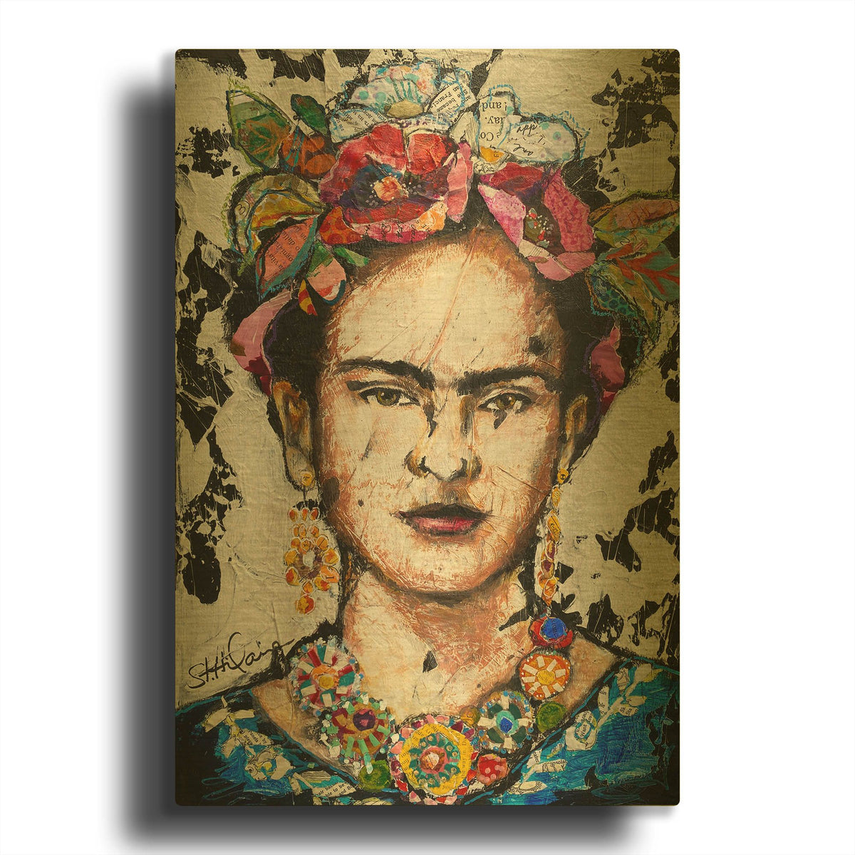 'Frida' By St. Hilaire Elizabeth Gold Metal Wall Art