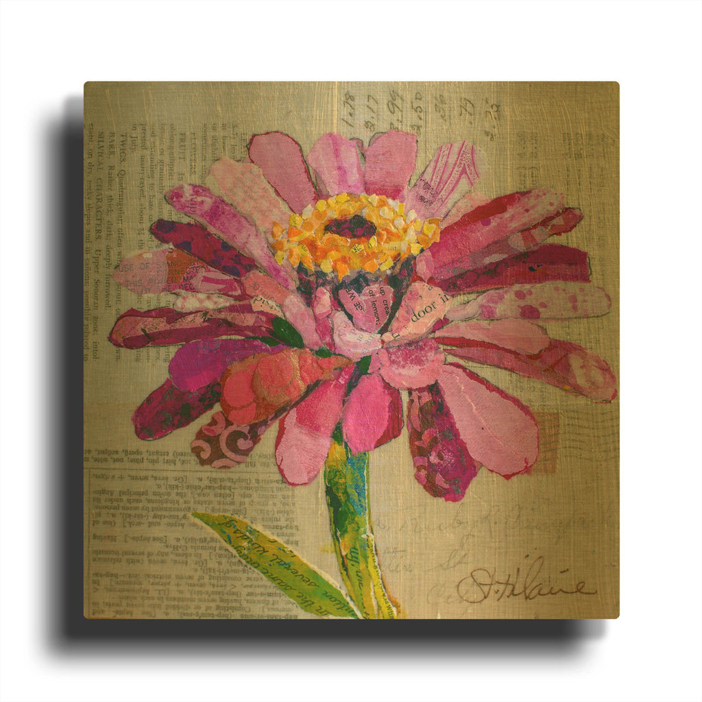 'Z is for Zinnia' By St. Hilaire Elizabeth Gold Metal Wall Art