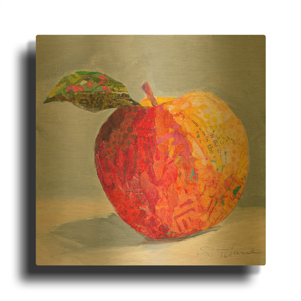 'A is for Apple' By St. Hilaire Elizabeth Gold Metal Wall Art
