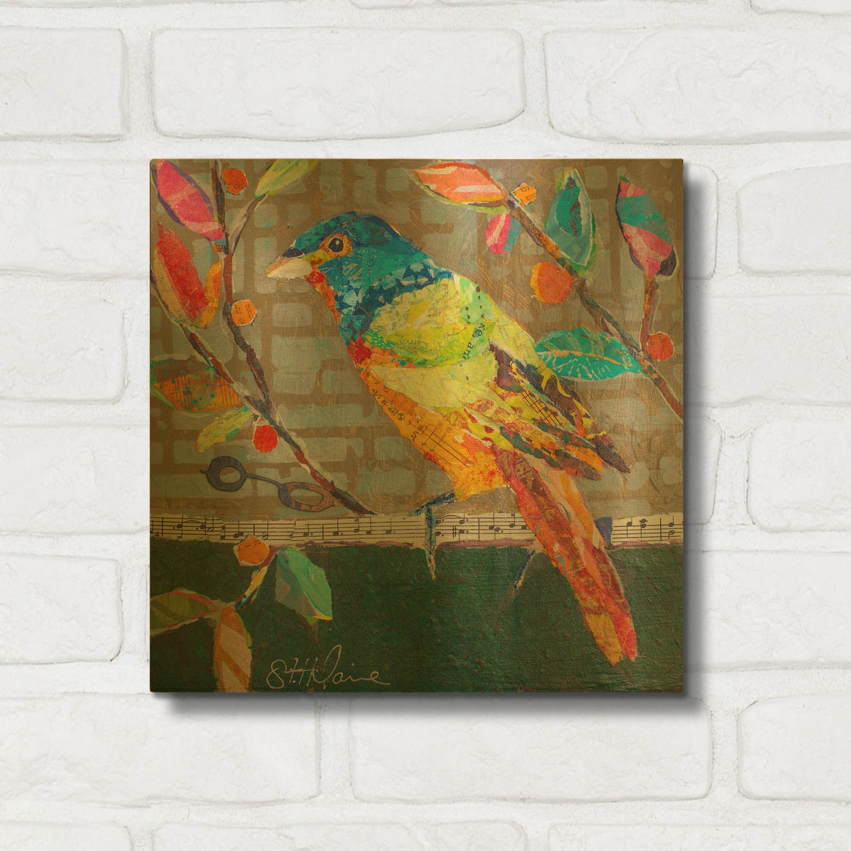'Bunting Blue' By St. Hilaire Elizabeth Gold Metal Wall Art
