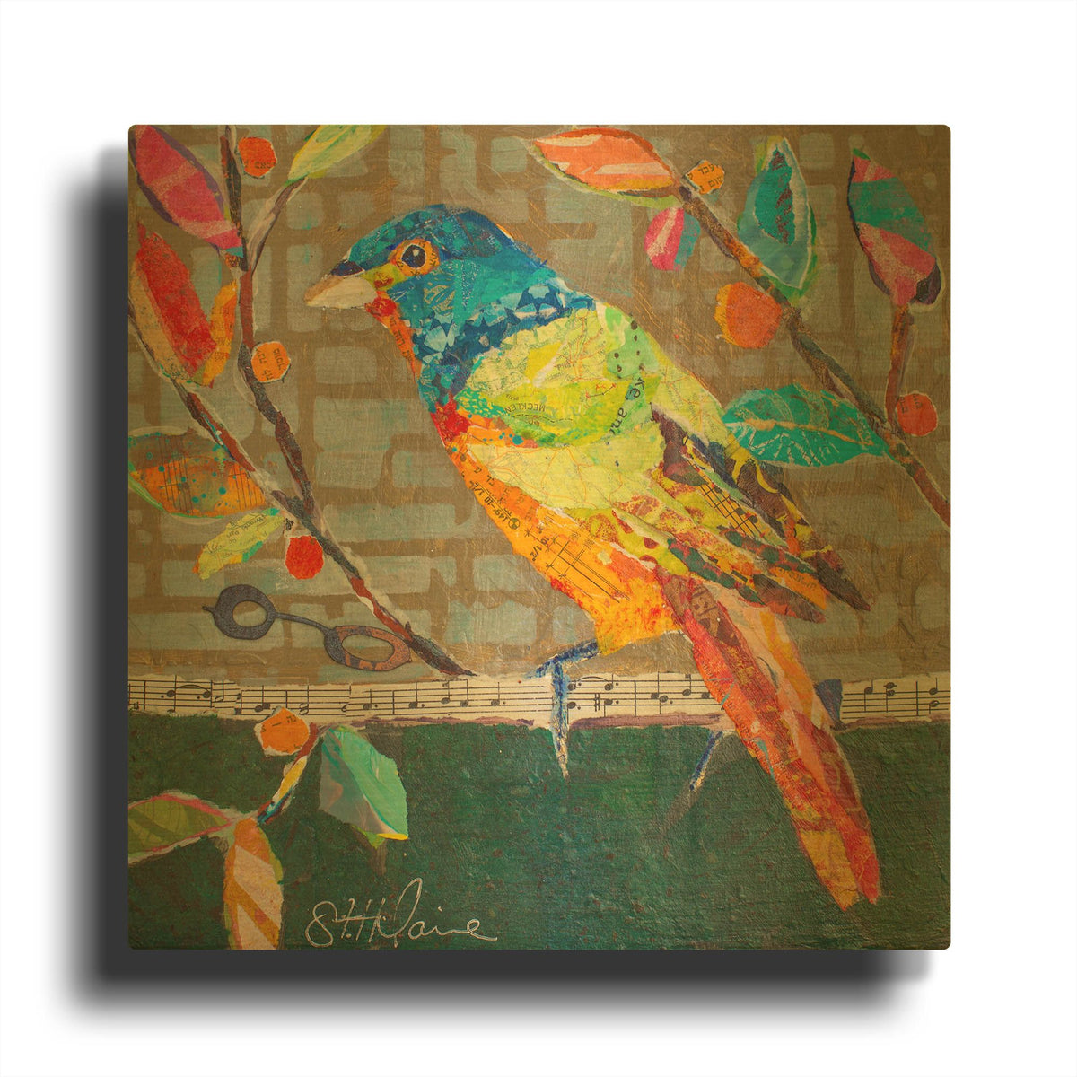 'Bunting Blue' By St. Hilaire Elizabeth Gold Metal Wall Art