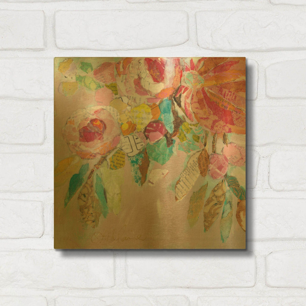 'Dream Floral 1' By St. Hilaire Elizabeth Gold Metal Wall Art