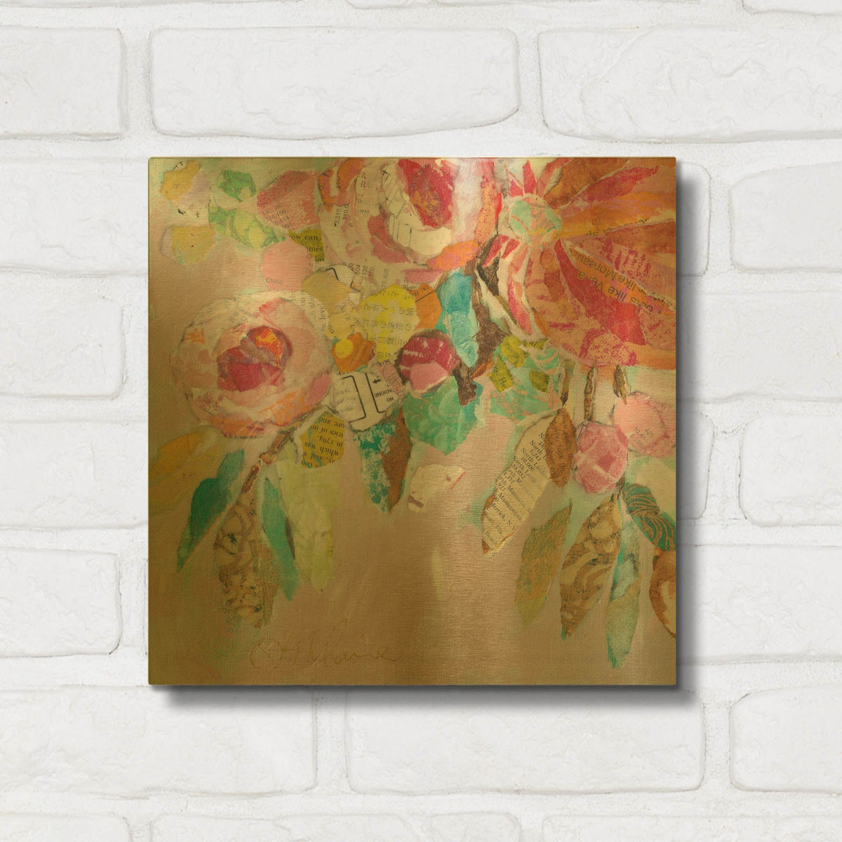 'Dream Floral 1' By St. Hilaire Elizabeth Gold Metal Wall Art