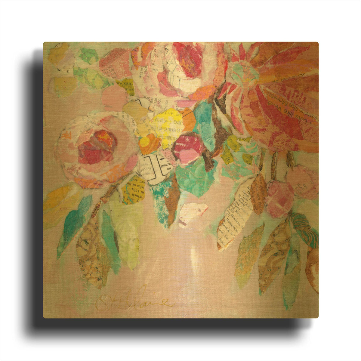 'Dream Floral 1' By St. Hilaire Elizabeth Gold Metal Wall Art