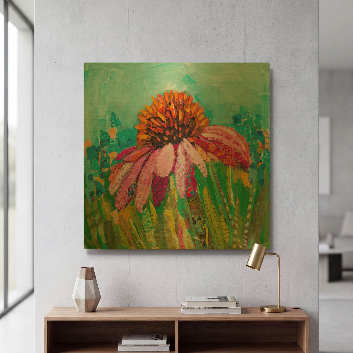 'Coneflower' By St. Hilaire Elizabeth Gold Metal Wall Art