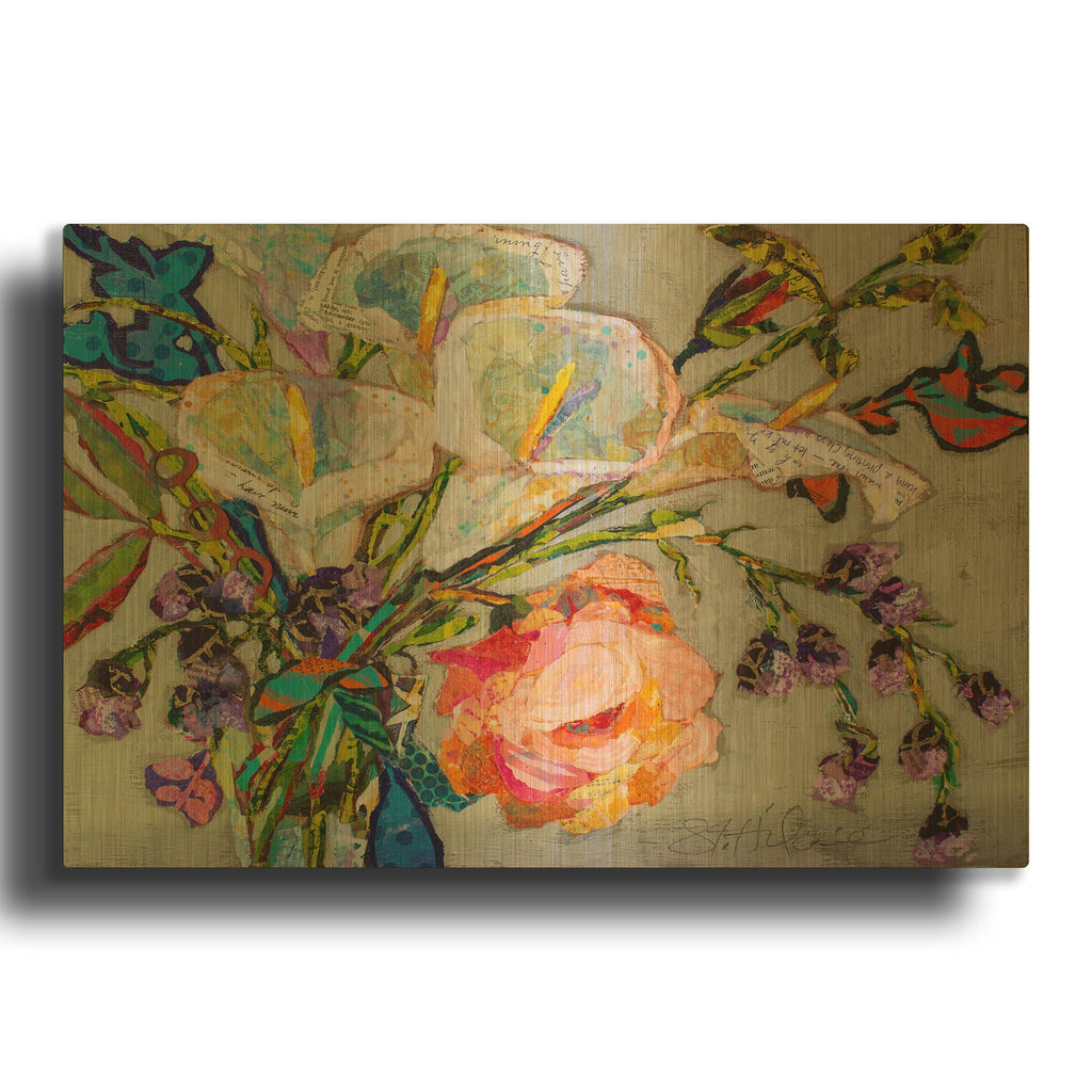 'Calla Lillies' By St. Hilaire Elizabeth Gold Metal Wall Art
