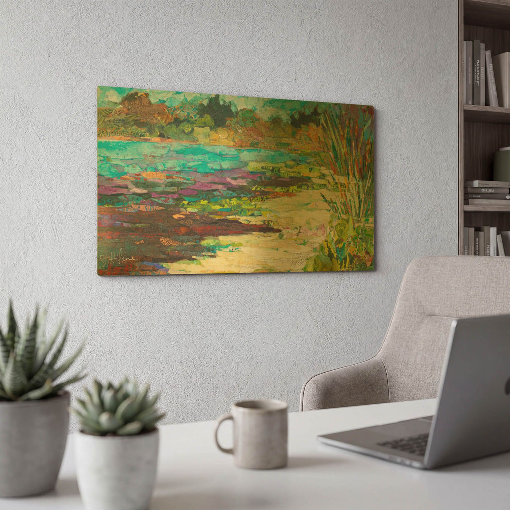 'Wekiva Sand Lake' By St. Hilaire Elizabeth Gold Metal Wall Art