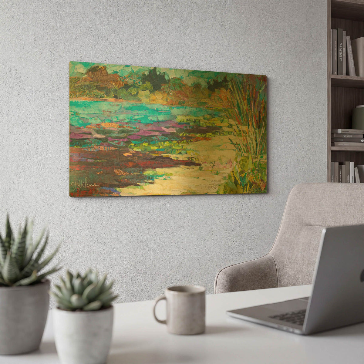 'Wekiva Sand Lake' By St. Hilaire Elizabeth Gold Metal Wall Art