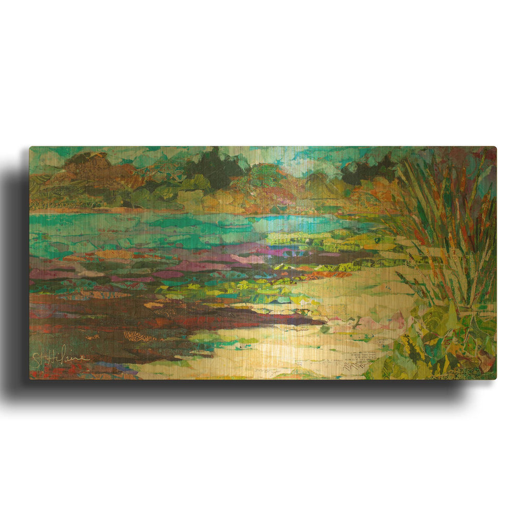 'Wekiva Sand Lake' By St. Hilaire Elizabeth Gold Metal Wall Art