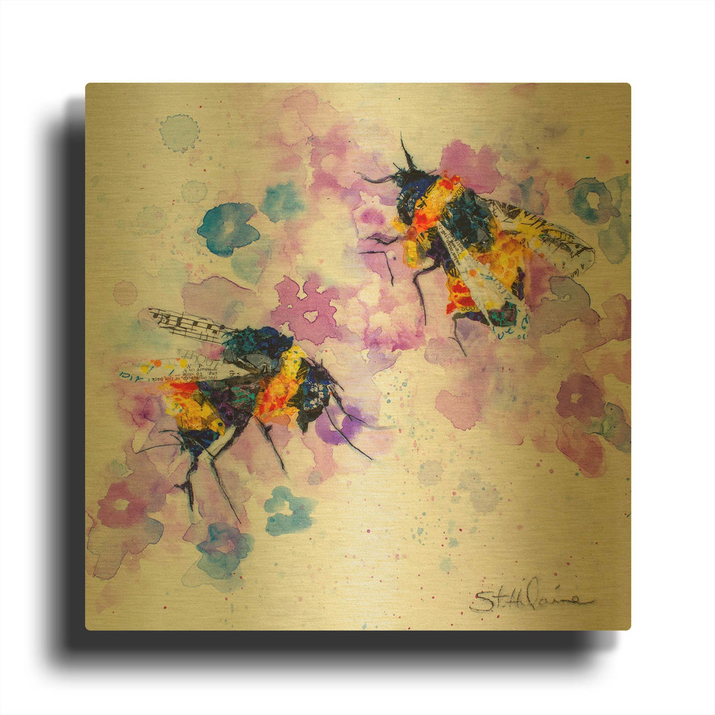 'We Are Bees' By St. Hilaire Elizabeth Gold Metal Wall Art