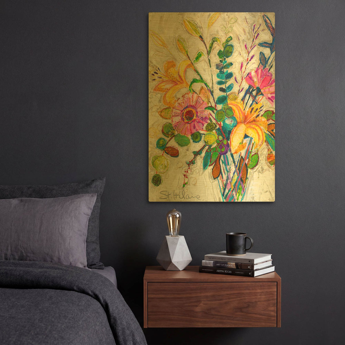 'Happy Birthday!' By St. Hilaire Elizabeth Gold Metal Wall Art