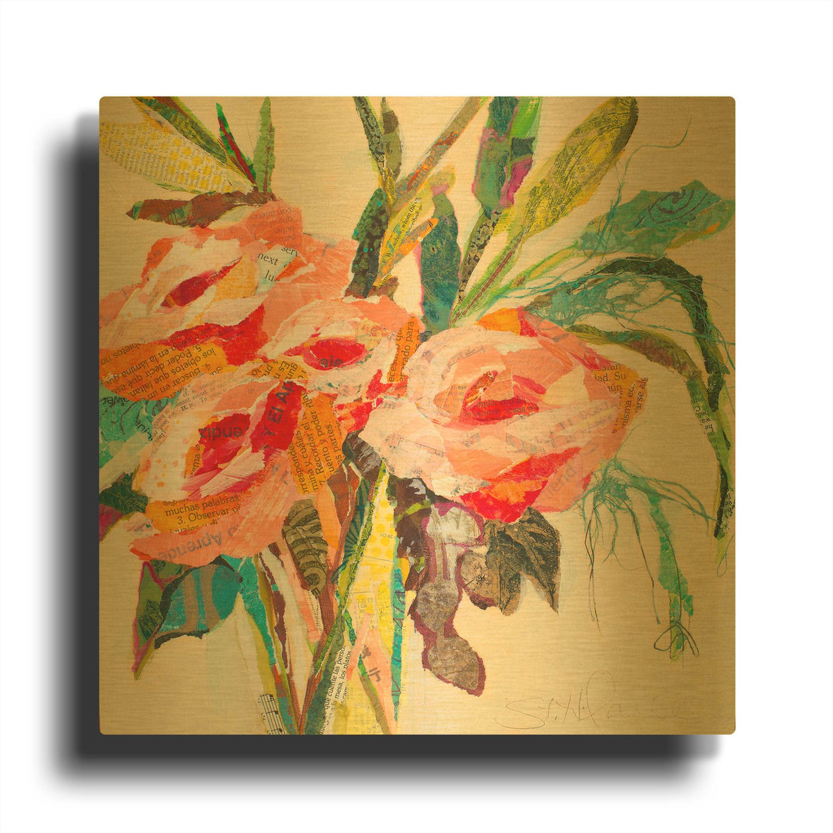 'Tropical Vallarta' By St. Hilaire Elizabeth Gold Metal Wall Art