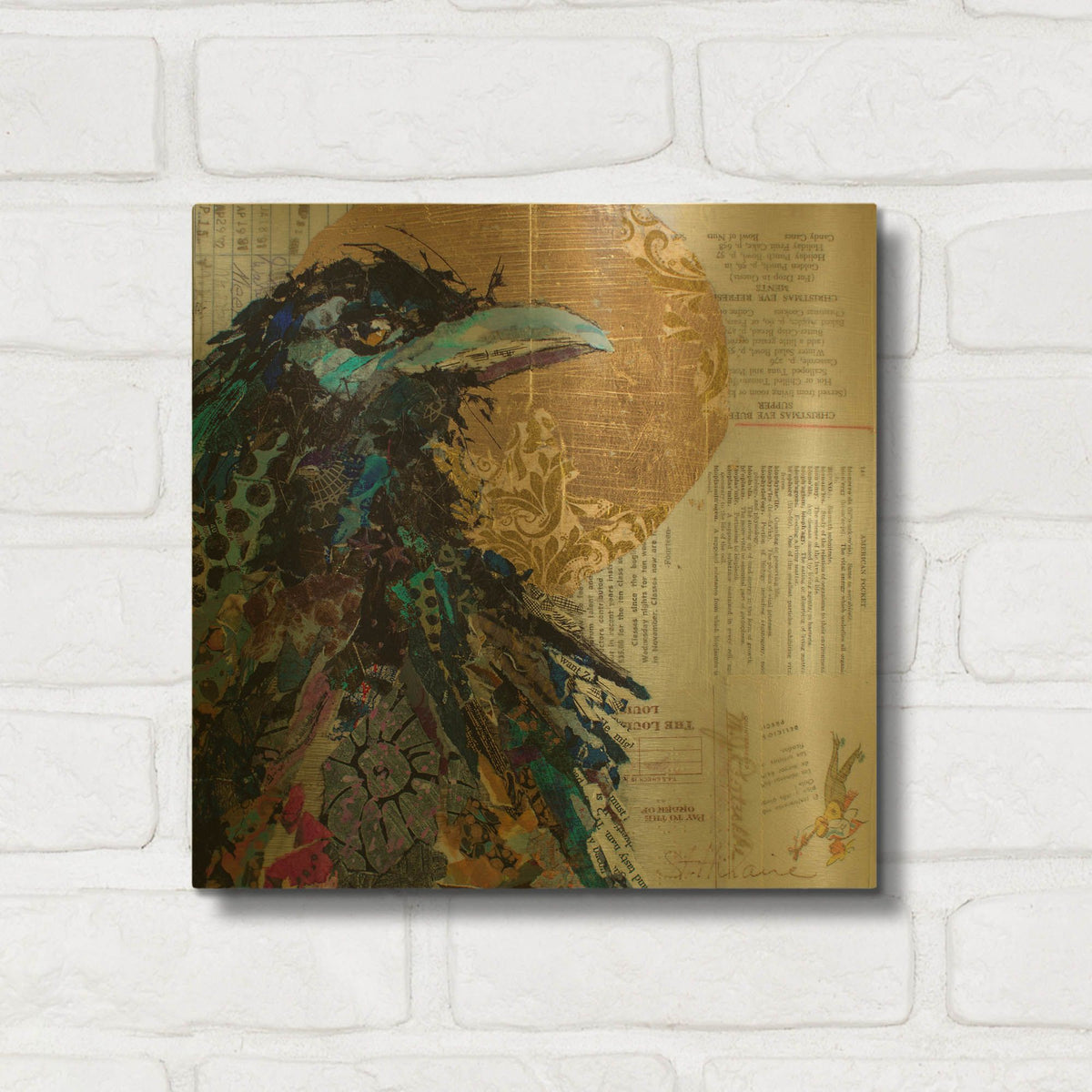 'Raven 7' By St. Hilaire Elizabeth Gold Metal Wall Art