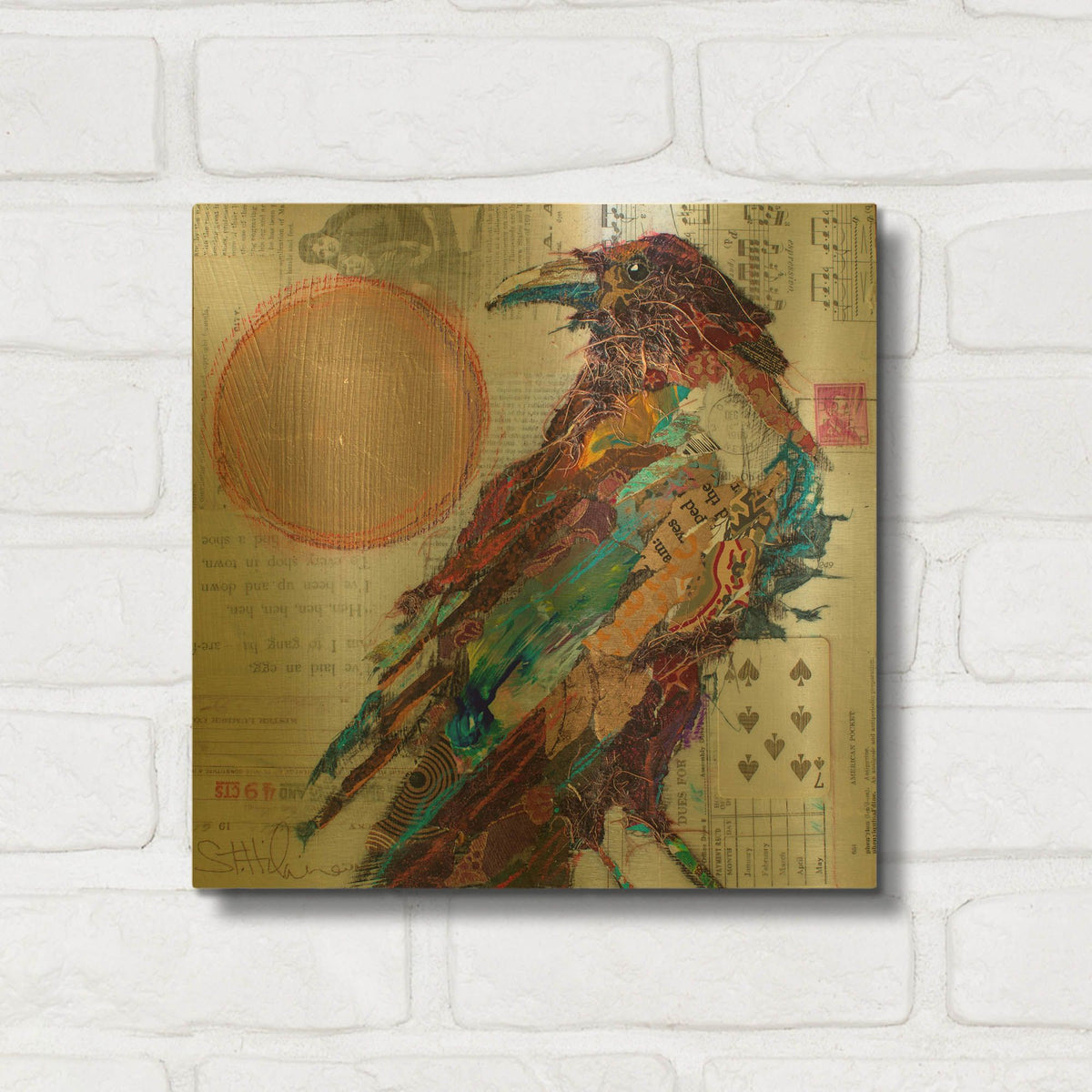 'Golden Crow' By St. Hilaire Elizabeth Gold Metal Wall Art