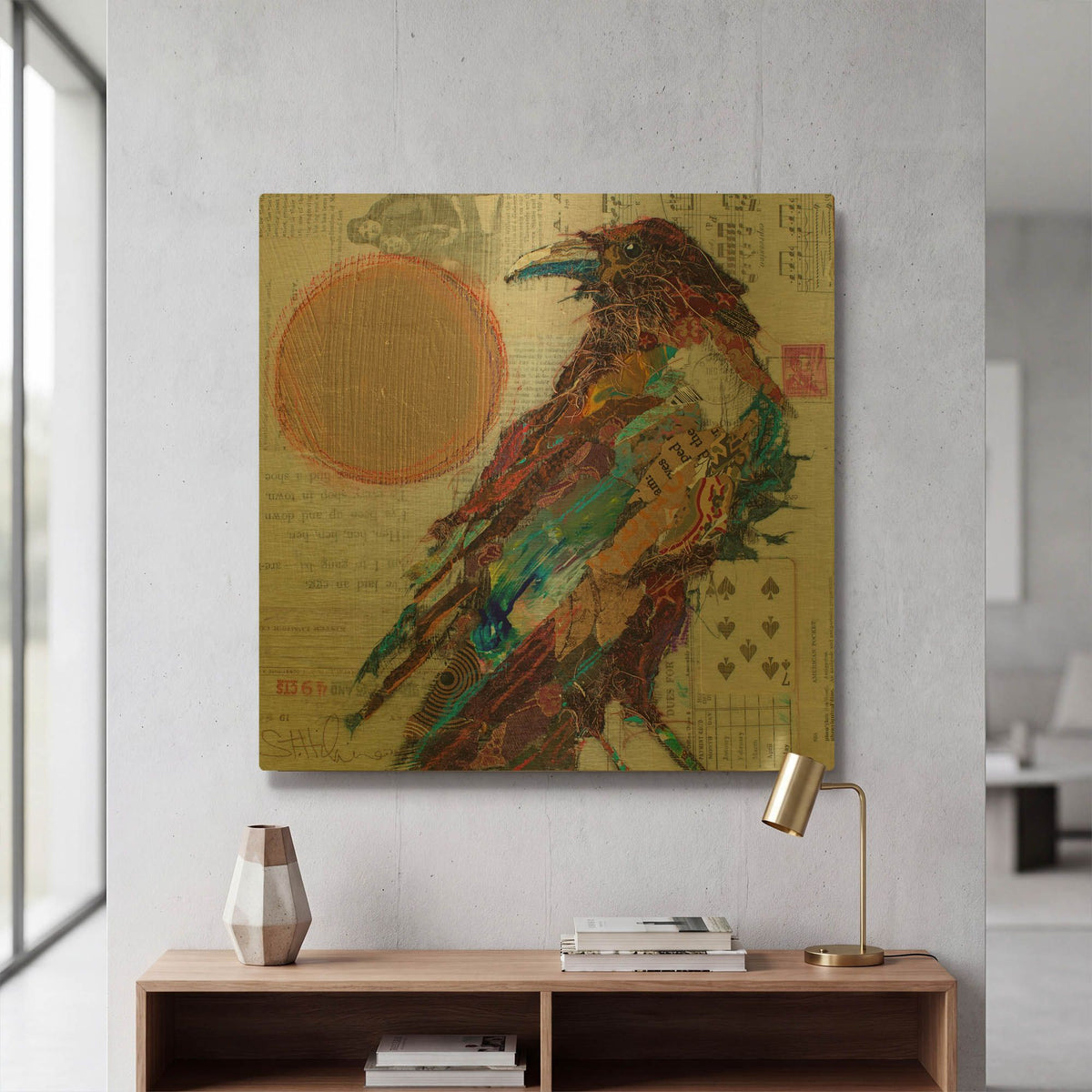 'Golden Crow' By St. Hilaire Elizabeth Gold Metal Wall Art
