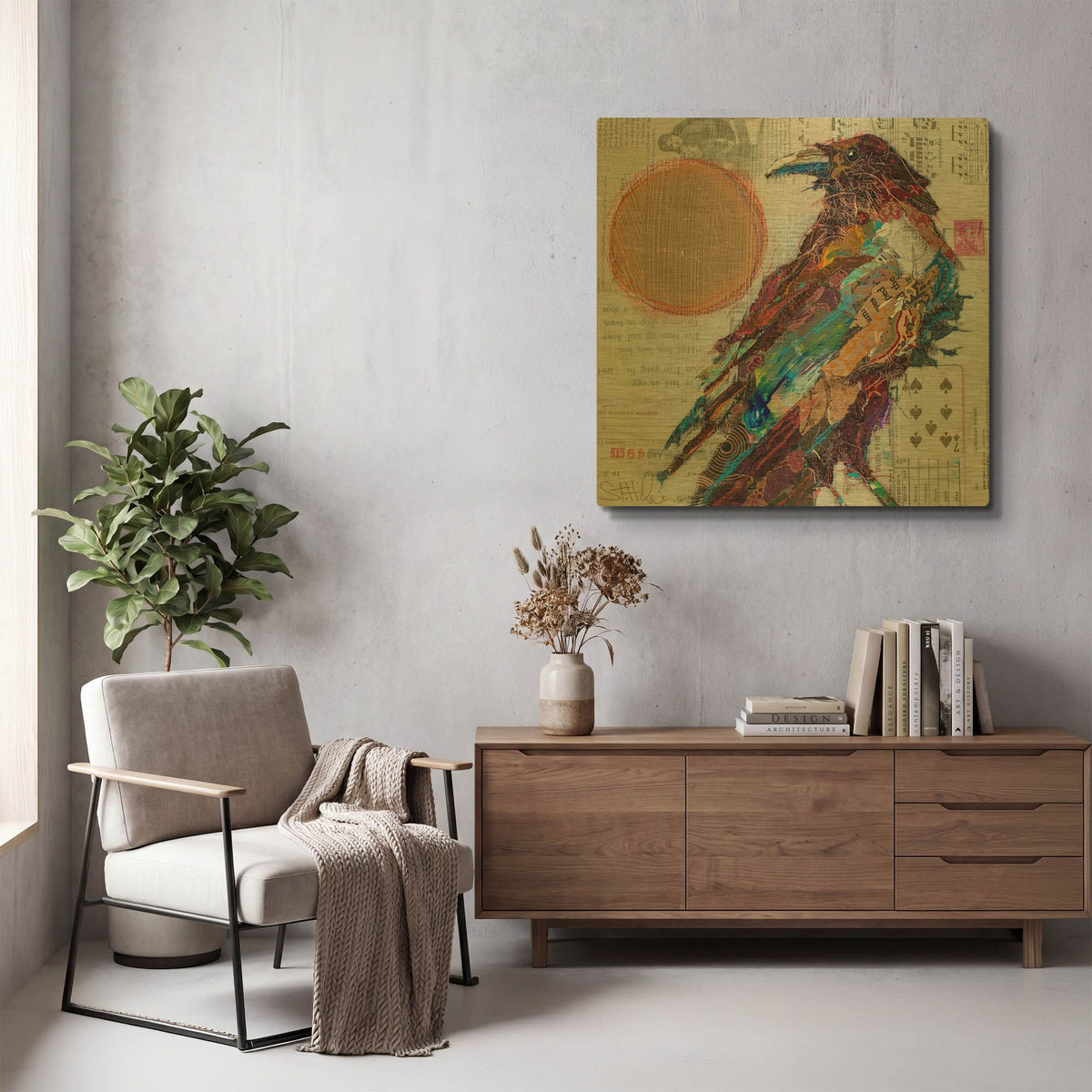 'Golden Crow' By St. Hilaire Elizabeth Gold Metal Wall Art