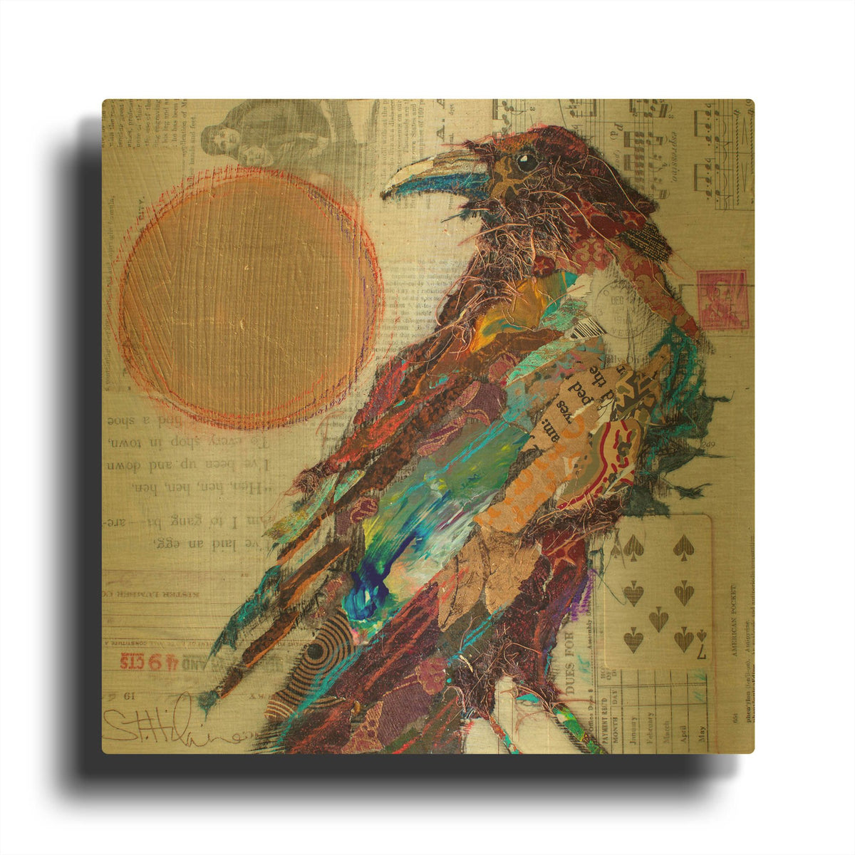 'Golden Crow' By St. Hilaire Elizabeth Gold Metal Wall Art