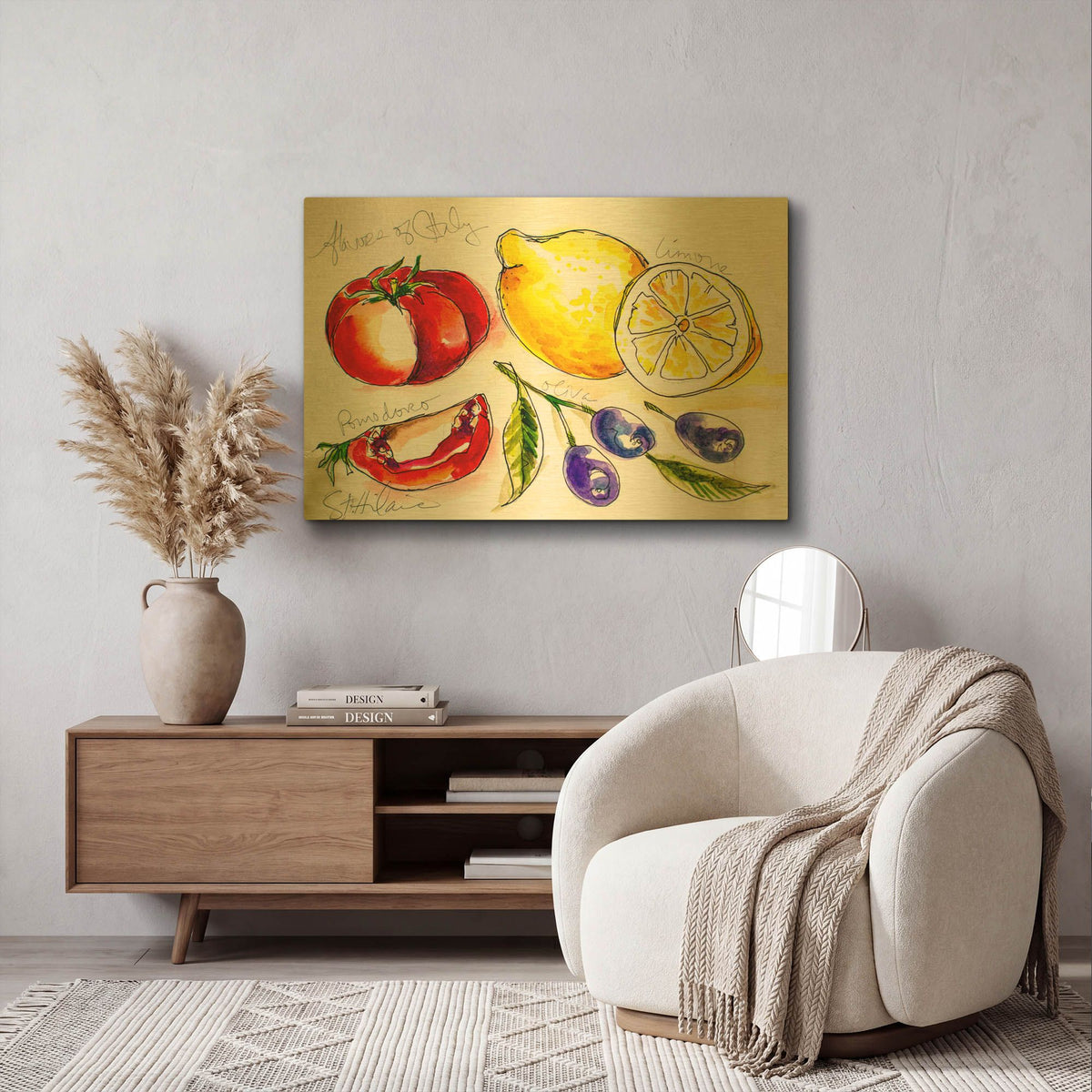 'Flavors of Italy' By St. Hilaire Elizabeth Gold Metal Wall Art