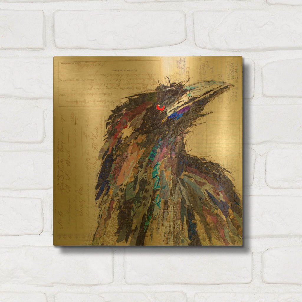 'Raven 2' By St. Hilaire Elizabeth Gold Metal Wall Art