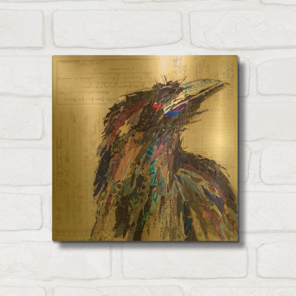 'Raven 2' By St. Hilaire Elizabeth Gold Metal Wall Art