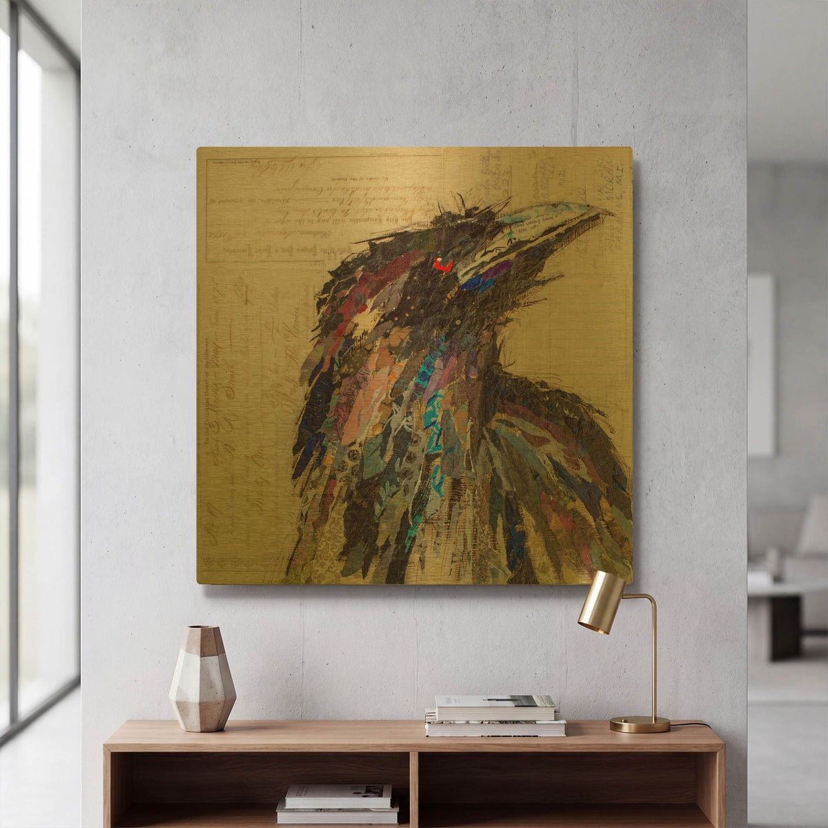 'Raven 2' By St. Hilaire Elizabeth Gold Metal Wall Art