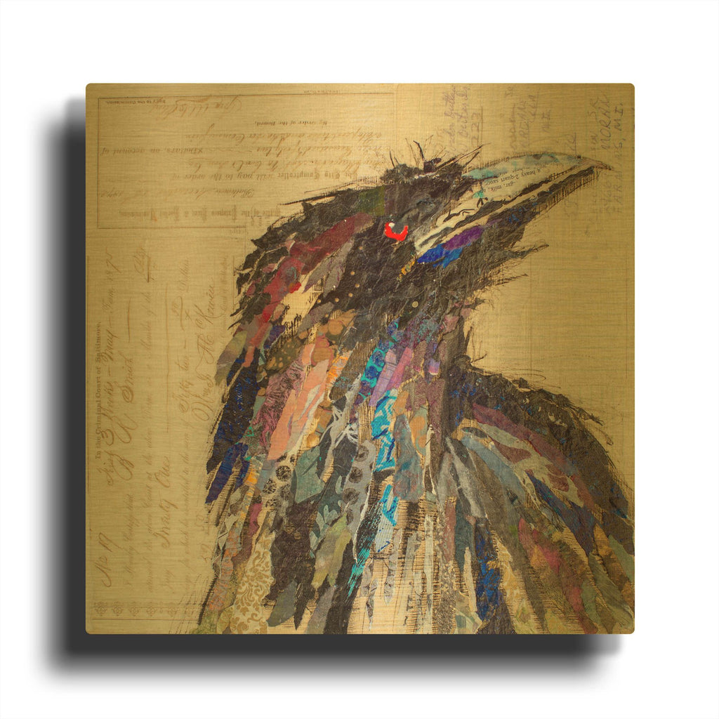 'Raven 2' By St. Hilaire Elizabeth Gold Metal Wall Art