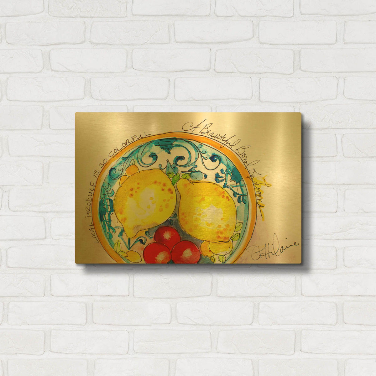 'Local Produce' By St. Hilaire Elizabeth Gold Metal Wall Art