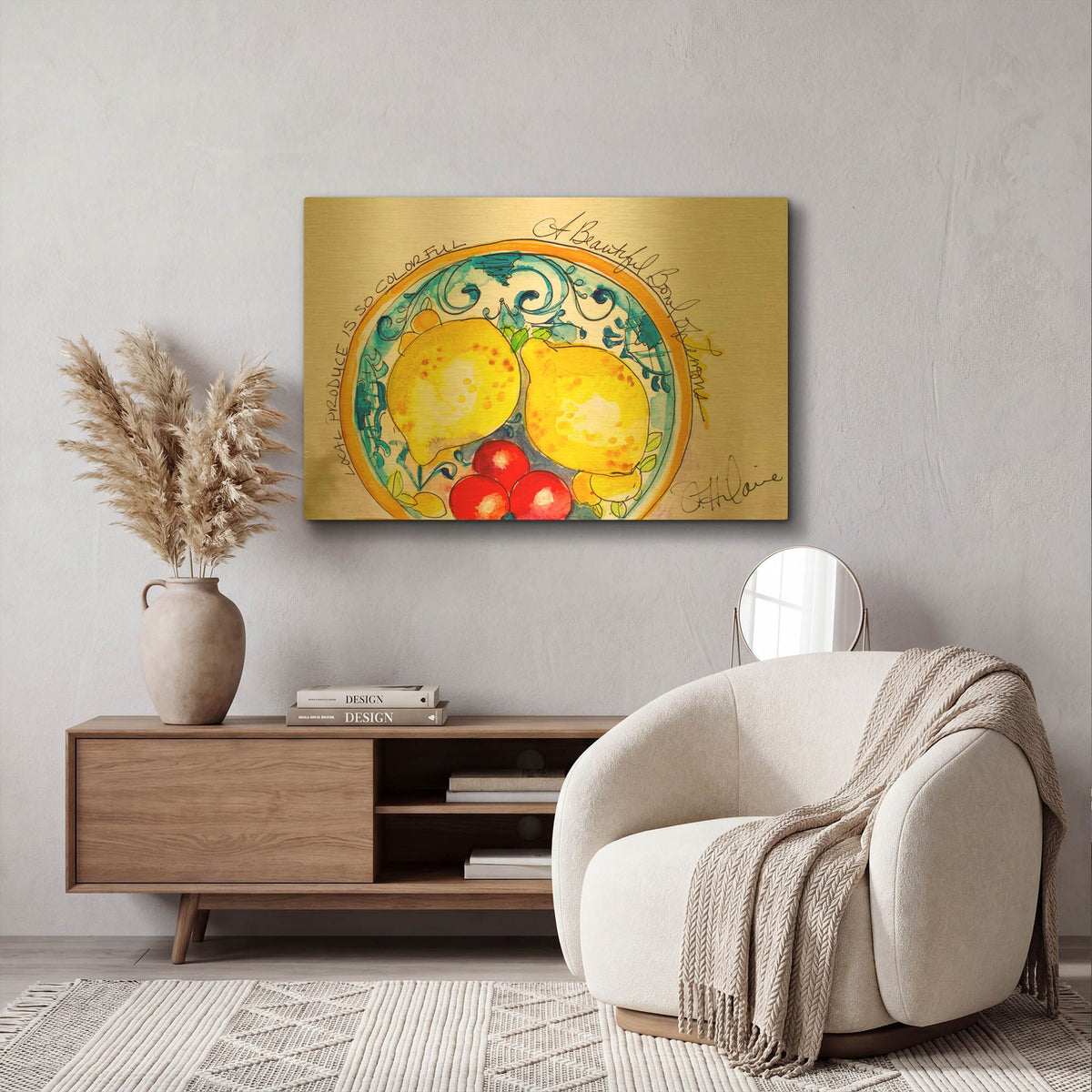'Local Produce' By St. Hilaire Elizabeth Gold Metal Wall Art