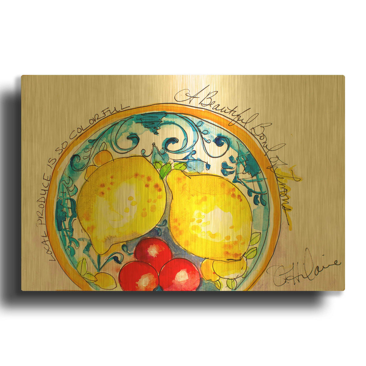 'Local Produce' By St. Hilaire Elizabeth Gold Metal Wall Art