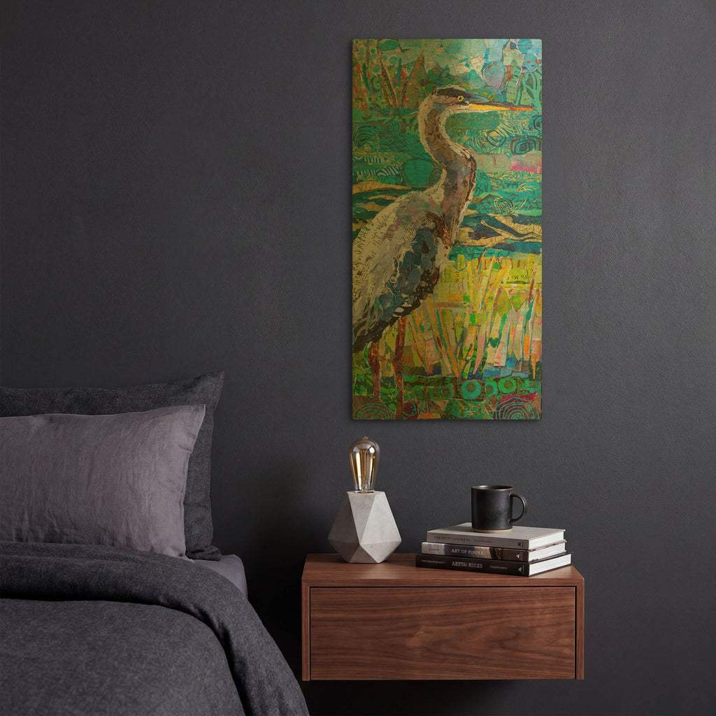 'Great Blue Heron 2' By St. Hilaire Elizabeth Gold Metal Wall Art