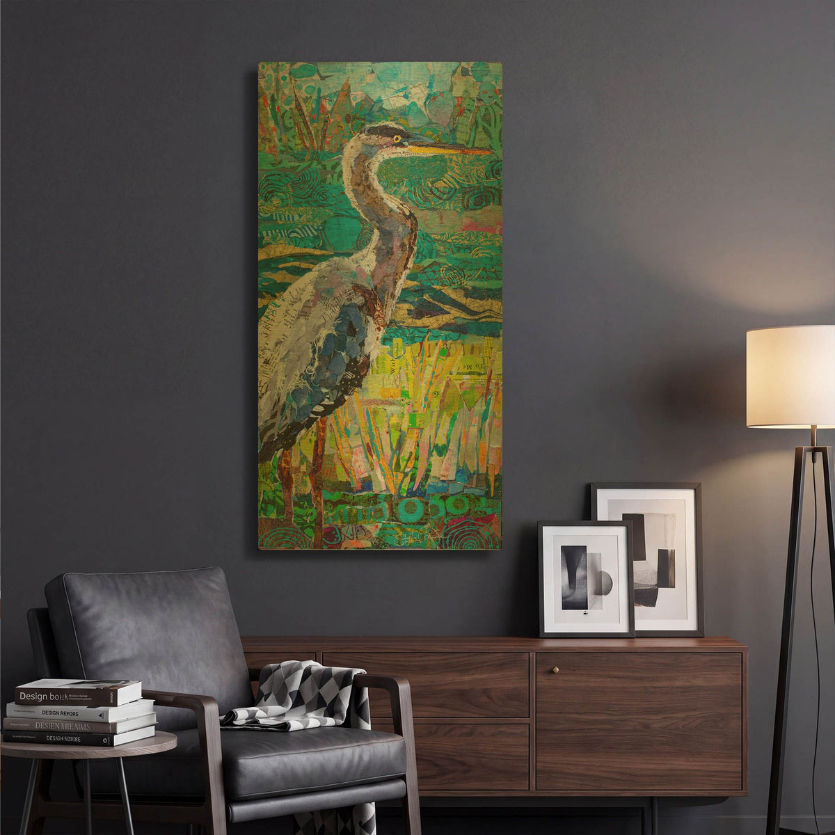 'Great Blue Heron 2' By St. Hilaire Elizabeth Gold Metal Wall Art