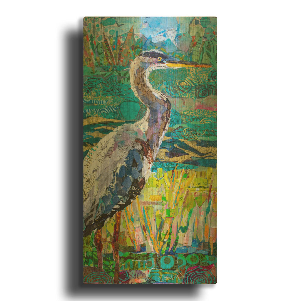 'Great Blue Heron 2' By St. Hilaire Elizabeth Gold Metal Wall Art