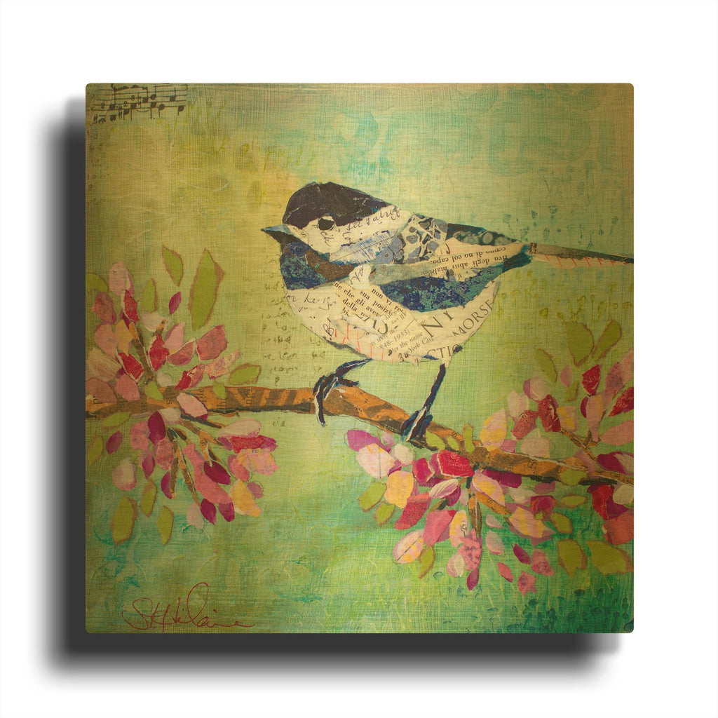 'Chirpy Chickadee' By St. Hilaire Elizabeth Gold Metal Wall Art