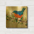 'Happy Bluebird' By St. Hilaire Elizabeth Gold Metal Wall Art