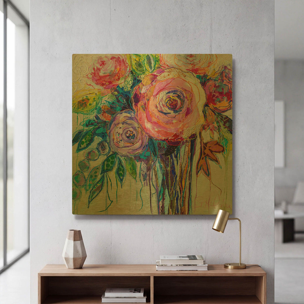 'You Bring Me Joy' By St. Hilaire Elizabeth Gold Metal Wall Art