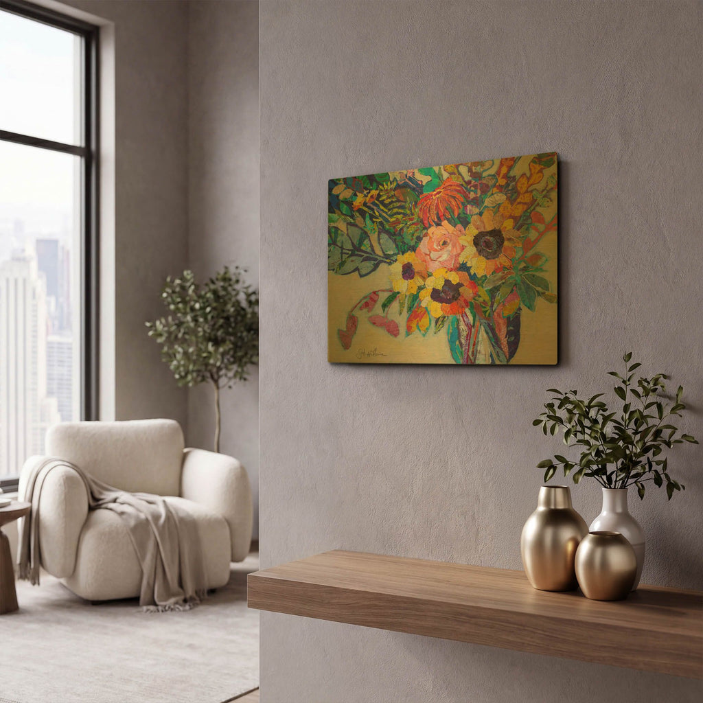 'Fabulous Florals!' By St. Hilaire Elizabeth Gold Metal Wall Art
