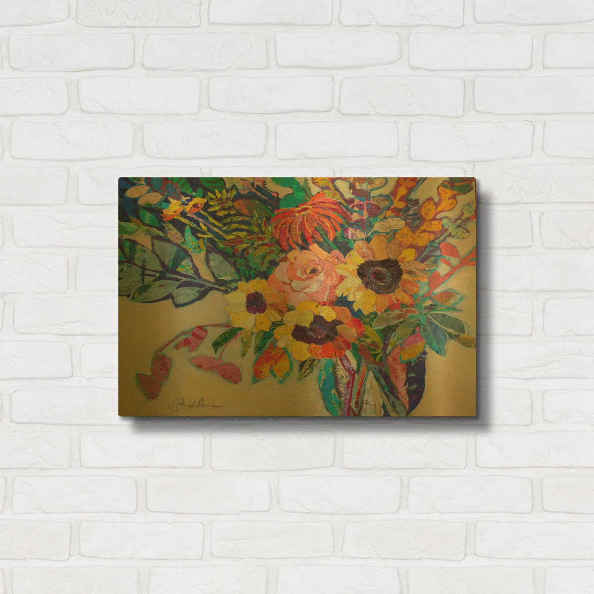'Fabulous Florals!' By St. Hilaire Elizabeth Gold Metal Wall Art