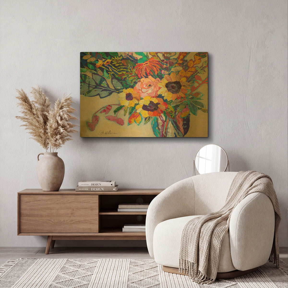 'Fabulous Florals!' By St. Hilaire Elizabeth Gold Metal Wall Art