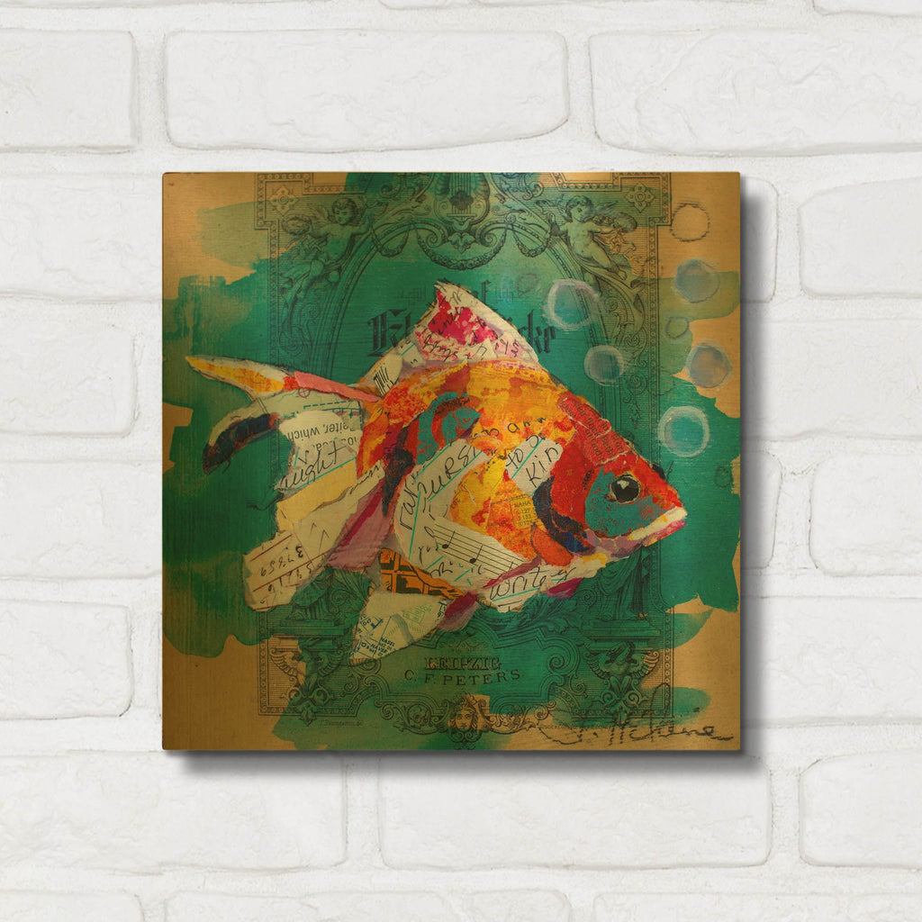 'Fan Tail Fantasy' By St. Hilaire Elizabeth Gold Metal Wall Art