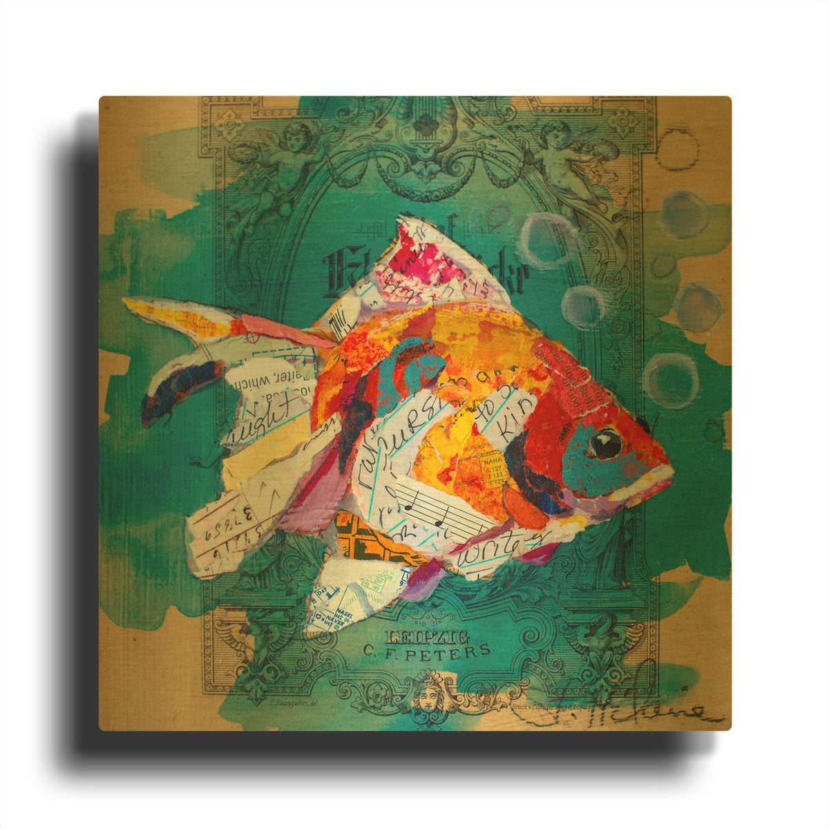 'Fan Tail Fantasy' By St. Hilaire Elizabeth Gold Metal Wall Art
