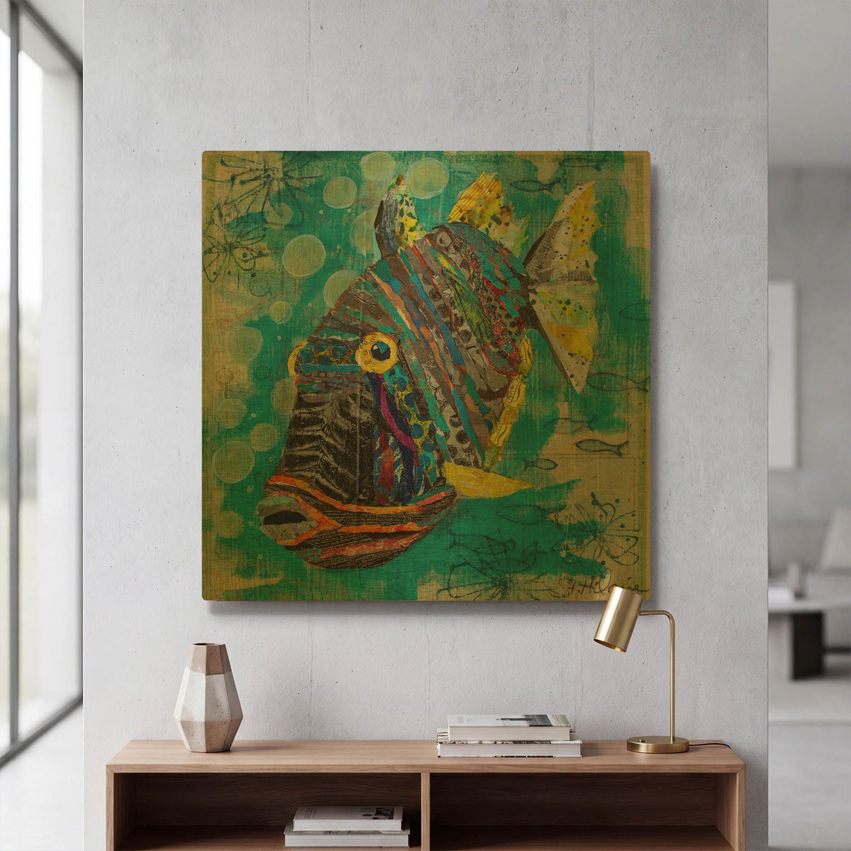 'Reef Fish' By St. Hilaire Elizabeth Gold Metal Wall Art