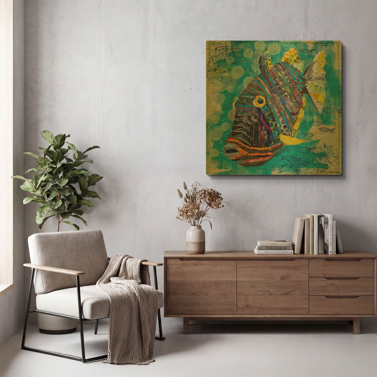'Reef Fish' By St. Hilaire Elizabeth Gold Metal Wall Art